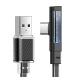 Kabel USB-C / USB-C Mcdodo CA-3423 PD 100 W 90 stopni z LED 1,8 m czarny
