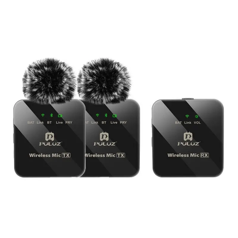 System mikrofonów bezprzewodowych Puluz Wireless Lavalier Microfone (2 TX + 1 RX)