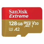 Karta pamięci SanDisk Extreme microSDXC 128 GB A2 C10 V30 UHS-I U3 ActionCam (190 MB/s) + adapter SD