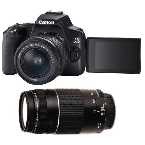 Canon EOS 250D + EF-S 18-55 mm f/3.5-5.6 III + EF 75-300 mm f/4-5.6 III