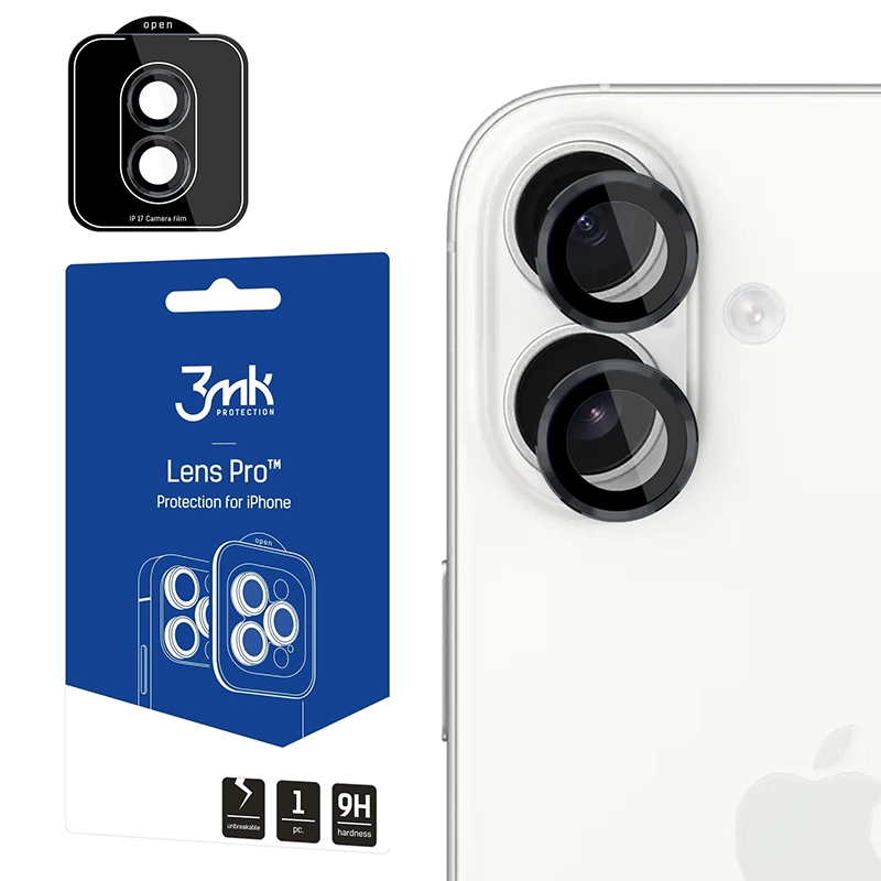 Ochrona na obiektyw aparatu 3MK Lens Protection Pro do Apple iPhone 17 Czarny - Black