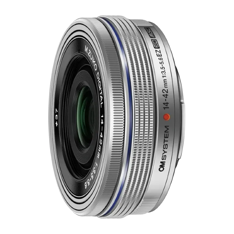 Obiektyw OM SYSTEM M.Zuiko Digital ED 14-42 mm f/3.5-5.6 EZ Pancake Srebrny - Silver