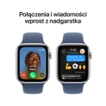 Apple Watch SE (2024) GPS 40mm koperta aluminiowa Silver + pasek Sport Band S/M Denim