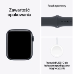 Apple Watch SE (2024) GPS 44mm koperta aluminiowa Midnight + pasek Sport Band S/M Midnight