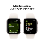 Apple Watch SE (2024) GPS 44mm koperta aluminiowa Starlight + pasek Sport Band M/L Starlight
