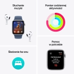 Apple Watch SE (2024) GPS 44mm koperta aluminiowa Midnight + pasek Sport Band M/L Midnight