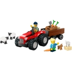 LEGO City Czerwony traktor z przyczepą i owcą 60461