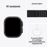 Apple Watch Ultra 3 (2025) GPS + Cellular 49mm koperta tytanowa Black + pasek Black Alpine Loop M