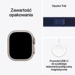 Apple Watch Ultra 3 (2025) GPS + Cellular 49mm koperta tytanowa Natural + pasek Blue/Bright Blue Trail Loop M/L