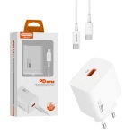 Ładowarka sieciowa Somostel PD PPS SMS-Q17 33W USB-C + kabel Biała - White