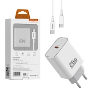 Ładowarka sieciowa Somostel PD SMS-Q30 25 W USB-C + kabel Biała - White