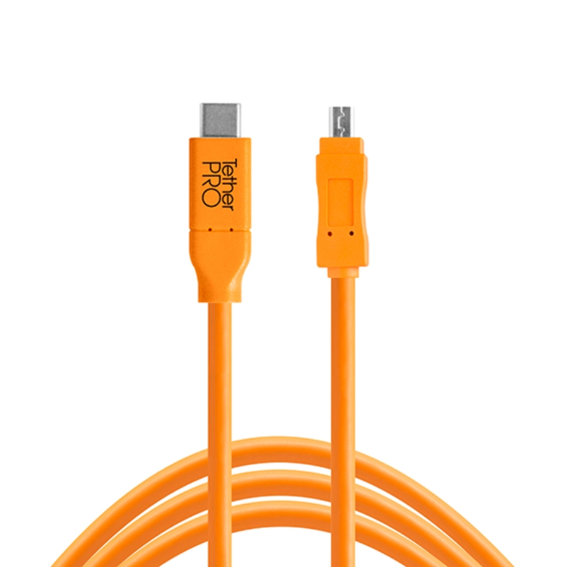 Kabel Tether Tools TetherPro USB-C - 2.0 Mini-B 8-Pin 4.6 m Pomarańczowy - Orange