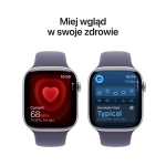 Apple Watch Series 11 (2025) GPS 42mm koperta aluminiowa Silver + pasek Furple Fog Sport Band S/M