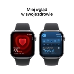 Apple Watch Series 11 (2025) GPS 42mm koperta aluminiowa Space Grey + pasek Black Sport Band S/M