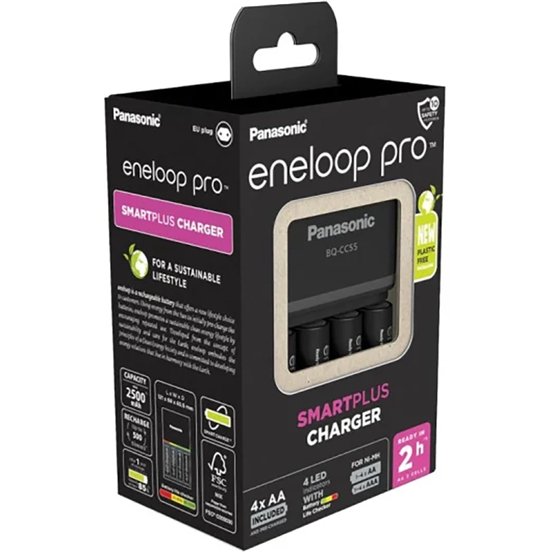 Ładowarka Panasonic Smartplus + 4xAA Enloop Pro 2500mAh