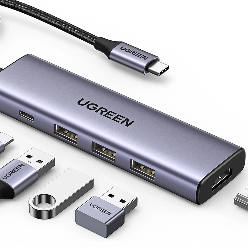 Adapter 5w1 Ugreen CM511 Szary - Gray