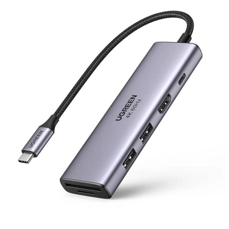 Adapter 5w1 Ugreen CM511 Revodok Szary - Gray