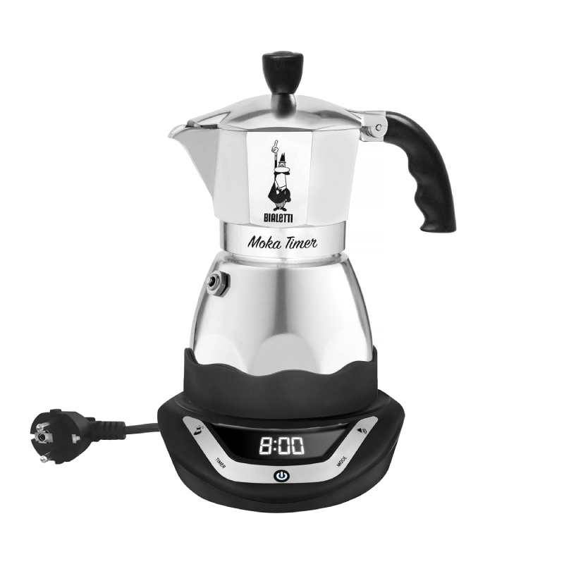 Kawiarka elektryczna Bialetti Moka Timer 3tz Srebrna - Silver