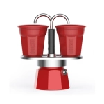 Kawiarka Bialetti Mini Express 2tz + 2 filiżanki Czerwona - Red