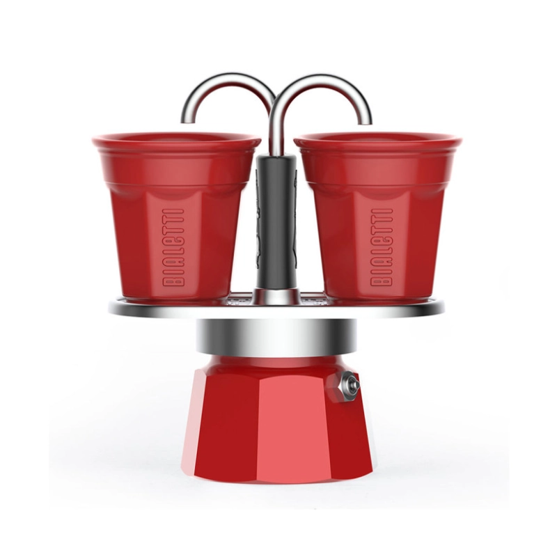 Kawiarka Bialetti Mini Express 2tz + 2 filiżanki Czerwona - Red