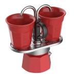 Kawiarka Bialetti Mini Express 2tz + 2 filiżanki Czerwona - Red