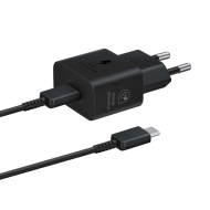 Ładowarka sieciowa Samsung GaN 25 W USB-C SFC + kabel USB-C Czarna - Black