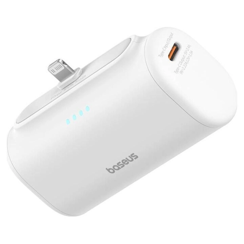 Powerbank Lightning OS-Baseus Compact 5000 mAh 20 W Biały - White