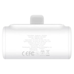 Powerbank Lightning OS-Baseus Compact 5000 mAh 20 W Biały - White
