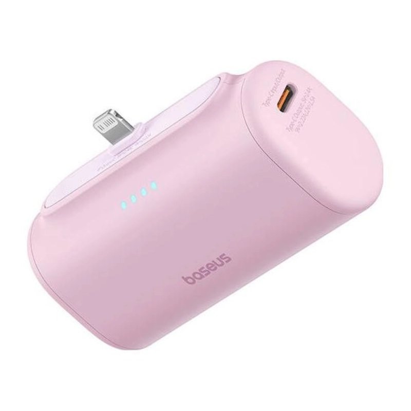 Powerbank Lightning OS-Baseus Compact 5000 mAh 20 W Różowy - Pink