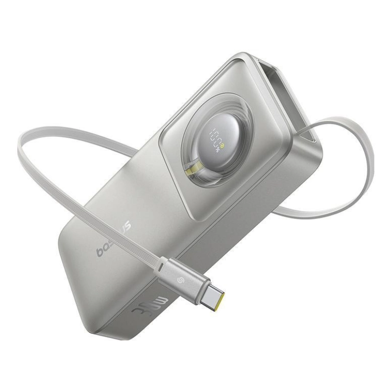 Powerbank z kablem Baseus Free2Pull 10000mAh 30W Szary - Gray