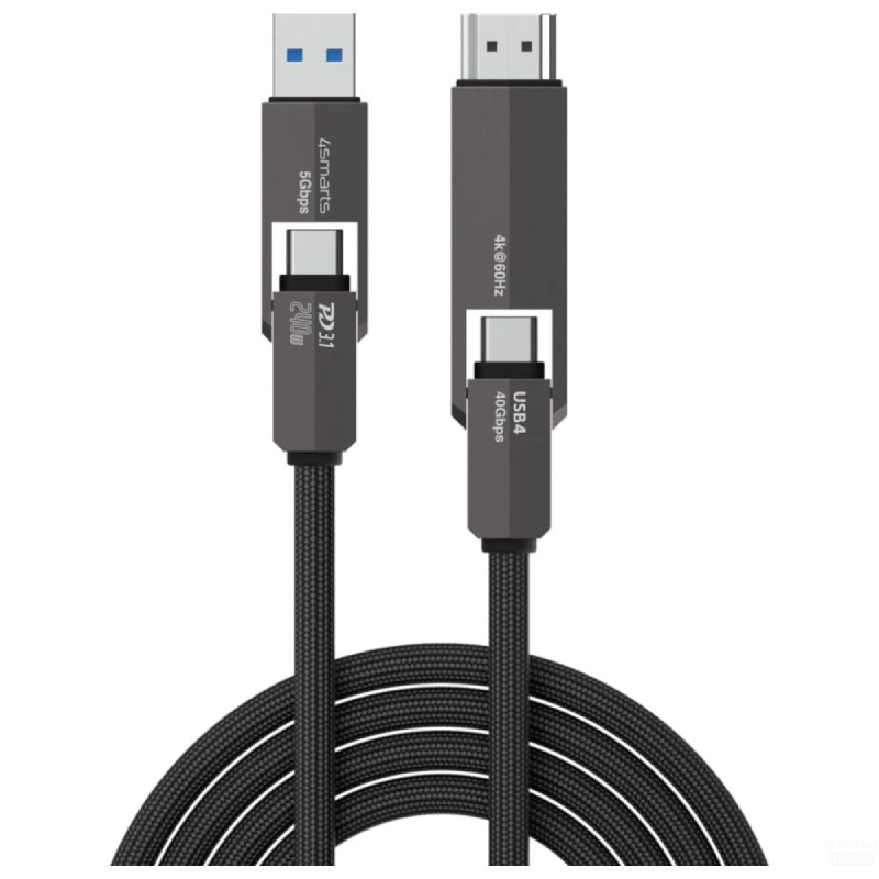 Kabel HDMI USB 1.5m 4smarts ComboCord Czarny - Black