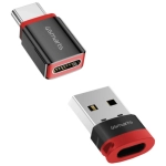Adapter blokujący dane 4smarts USB-C do USB-A/USB-C 2 szt. Czarny - Black