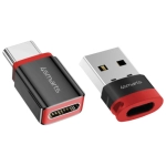 Adapter blokujący dane 4smarts USB-C do USB-A/USB-C 2 szt. Czarny - Black