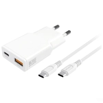 Ładowarka sieciowa 4smarts PDPlug Slim Duos 20W + kabel 1.5m Biała - White