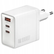 Ładowarka sieciowa 4smarts 100 W 2x USB-C 1x USB-A Biała - White
