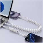 Kabel spiralny 4smarts USB-C do USB-C 100W Biały - White