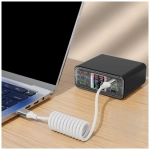 Kabel spiralny 4smarts USB-C do USB-C 240W Biały - White