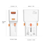 Adapter podróżny 4smarts Nomad Pocket 25W Biały - White