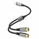 Kabel audio 4smarts MatchCord USB-C do 2x RCA Szary - Gray