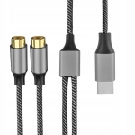 Kabel audio 4smarts MatchCord USB-C do 2x RCA Szary - Gray