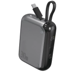 Powerbank z zintegrowanym kablem USB-C 4smarts Pocket 10000mAh 30W Szary - Gray