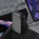 Powerbank z zintegrowanym kablem USB-C 4smarts Pocket 10000mAh 30W Szary - Gray