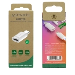 Adapter Lightning do USB-C PD 27W 4smarts 2 szt. Biały - White