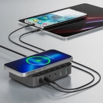 Stacja ładująca 7w1 100W MagSafe 4smarts Czarno-szara - Black and gray