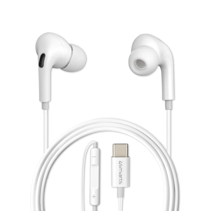 Słuchawki douszne 4smarts Digital Basic USB-C Białe - White