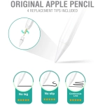 Wymienne końcówki do Apple Pencil 1/2 gen. 4smarts Białe - White