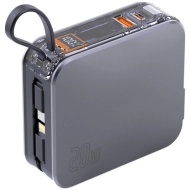 Powerbank ze zintegrowanym kablem 4smarts Lucid 3w1 10000 mAh 20W Szary - Gray