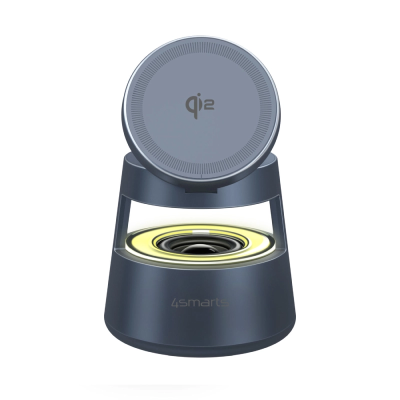 Stacja ładująca bezprzewodowa 4smarts Aura Sound Qi2 Szara - Gray