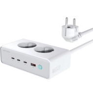 Ładowarka biurkowa 4smarts 6w1 65 W GaN 3x USB-C 1x USB-A 2x AC Biała - White