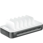 Stacja ładująca 4smarts Team 100 W 1X USB-A 5x USB-C + 6x kabel Kosmiczna szarość - Space gray